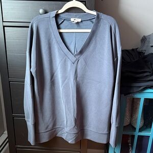 Gray V-Neck Sweatshirt